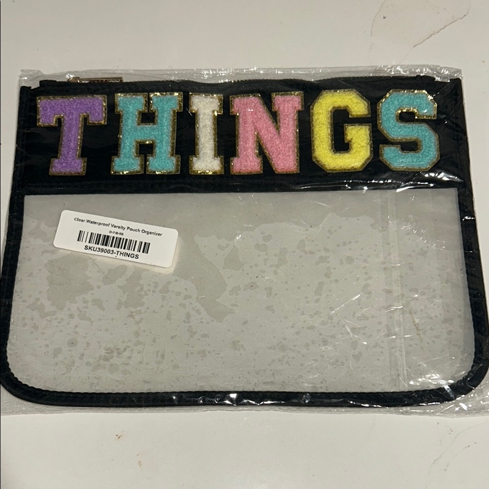 Colorful 'THINGS' Makeup Organizer Pouch